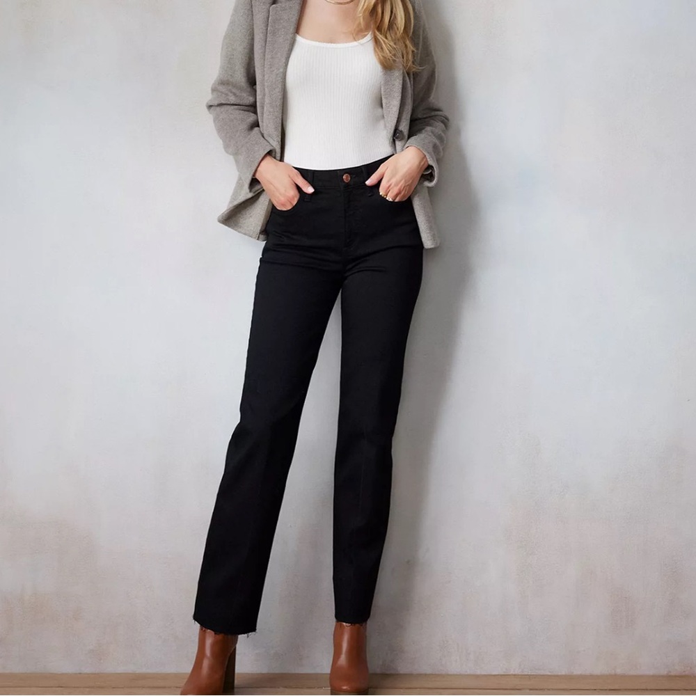 Women's LC Lauren Conrad Super High-Rise True Straight Jeans - Black Rinse